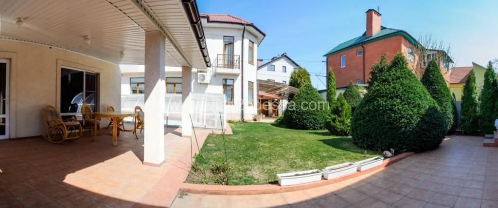 Panorama of the land plot in the house in Odessa with a garden Villa house in Odessa Ukraine, with Garden.